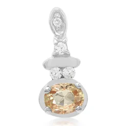 Padparadscha-Saphir-Silberanhänger