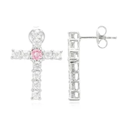 Padparadscha-Saphir-Silberohrringe