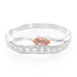 Padparadscha-Saphir-Silberring