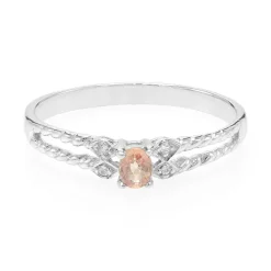 Padparadscha-Saphir-Silberring