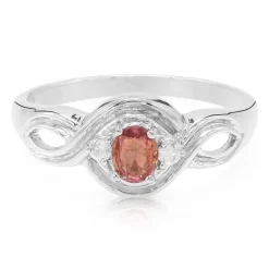 Padparadscha-Saphir-Silberring