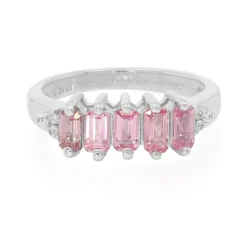 Padparadscha-Saphir-Silberring