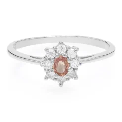 Padparadscha-Saphir-Silberring
