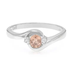 Padparadscha-Saphir-Silberring