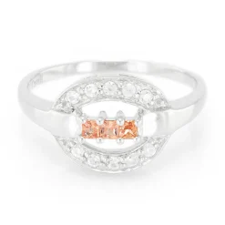 Padparadscha-Saphir-Silberring