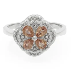 Padparadscha-Saphir-Silberring