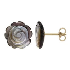 Perlmutt-Goldohrringe