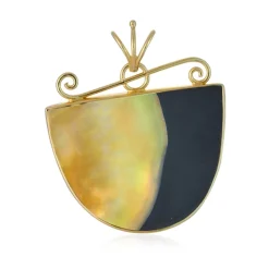 Perlmutt-Silberanhänger (Bali Barong)