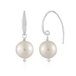 Perlmutt-Silberohrringe