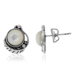 Perlmutt-Silberohrringe (Desert Chic)