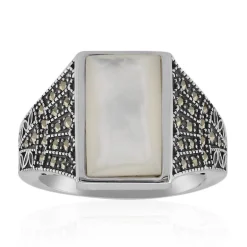 Perlmutt-Silberring (Annette classic)