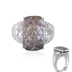 Perlmutt-Silberring (Dallas Prince Designs)