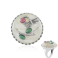 Perlmutt-Silberring (Desert Chic)