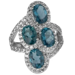 Petrolfarbener Fluorit-Silberring