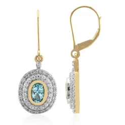 Petrolfarbener Turmalin-Goldohrringe (Mark Kaufman)