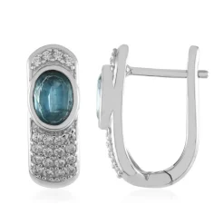 Petrol-Kyanit-Silberohrringe