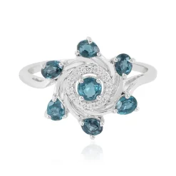 Petrol-Kyanit-Silberring