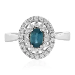 Petrol-Kyanit-Silberring