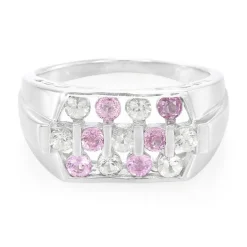 Pinkfarbener Ceylon-Saphir-Silberring