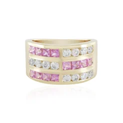 Pinkfarbener Ceylon-Saphir-Goldring (Adela Gold)