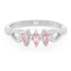 Pinkfarbener Ceylon-Saphir-Silberring