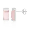 Pinkfarbener Chalzedon-Silberohrringe