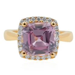 Pinkfarbener Diaspor-Goldring (AMAYANI)