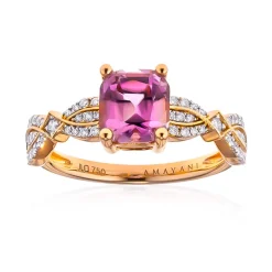 Pinkfarbener Diaspor-Goldring (AMAYANI)