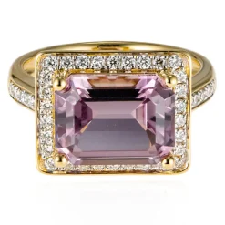 Pinkfarbener Diaspor-Goldring (AMAYANI)