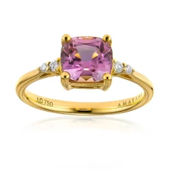 Pinkfarbener Diaspor-Goldring (AMAYANI)