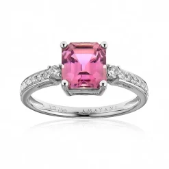 Pinkfarbener Diaspor-Goldring (AMAYANI)