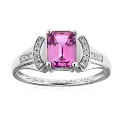 Pinkfarbener Diaspor-Goldring (AMAYANI)