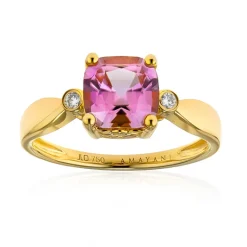 Pinkfarbener Diaspor-Goldring (AMAYANI)