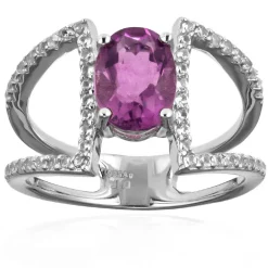 Pinkfarbener Fluorit-Silberring