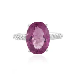 Pinkfarbener Fluorit-Silberring