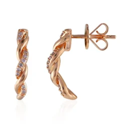 Pinkfarbener I3 Argyle-Brillant-Goldohrringe (Mark Tremonti)