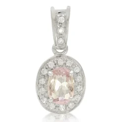 Pinkfarbener Kupfer-Turmalin-Silberanhänger