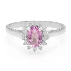 Pinkfarbener Kupfer-Turmalin-Silberring