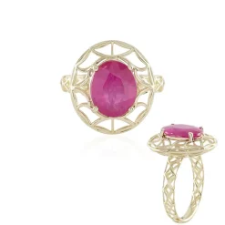 Pinkfarbener Madagaskar-Saphir-Goldring (Ornaments by de Melo)