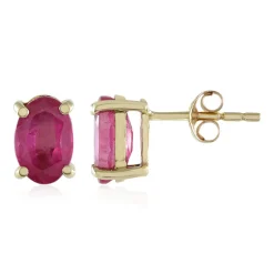 Pinkfarbener Madagaskar-Saphir-Goldohrringe