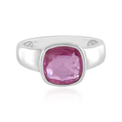 Pinkfarbener Madagaskar-Saphir-Silberring