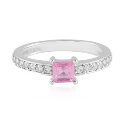 Pinkfarbener Madagaskar-Saphir-Silberring