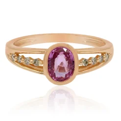 Pinkfarbener Saphir-Goldring