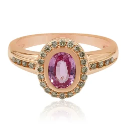 Pinkfarbener Saphir-Goldring