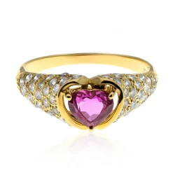 Pinkfarbener Saphir-Goldring (CIRARI)