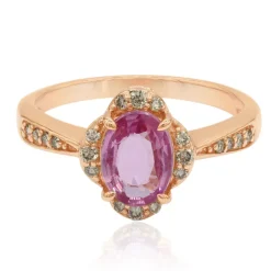 Pinkfarbener Saphir-Goldring