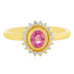 Pinkfarbener Saphir-Silberring