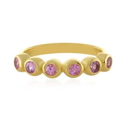 Pinkfarbener Saphir-Silberring