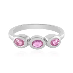 Pinkfarbener Saphir-Silberring
