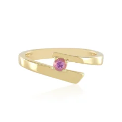 Pinkfarbener Saphir-Silberring